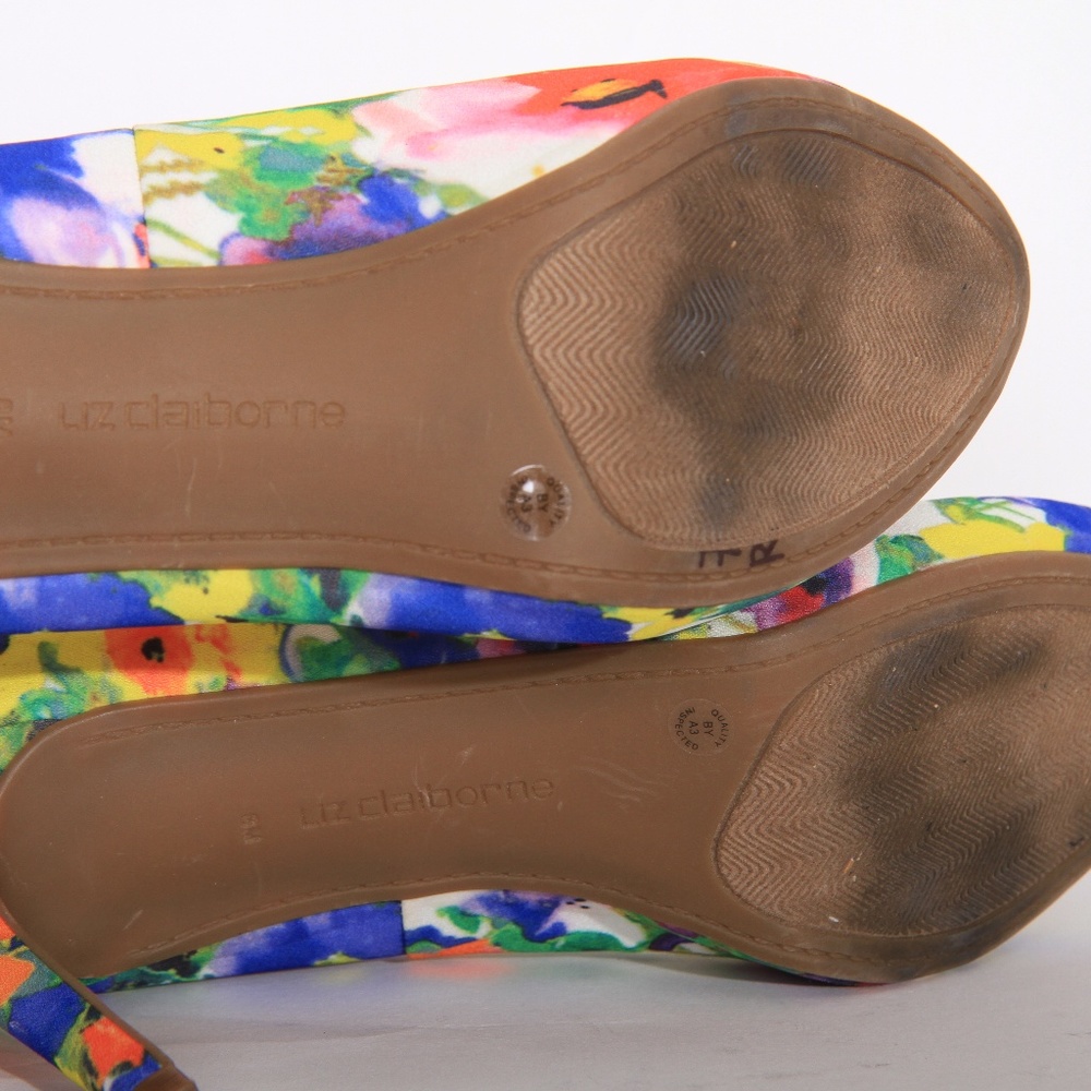 Bright Floral Peep-Toe Liz Claiborne High Heels - Picture 5 of 8